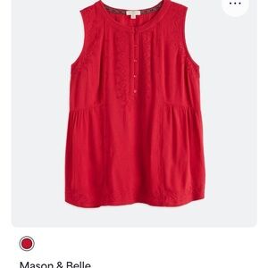 Mason & Belle Red Sleeveless Blouse